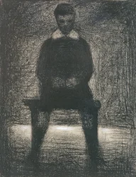 Maurice Appert sitzt, ca. 1886-88